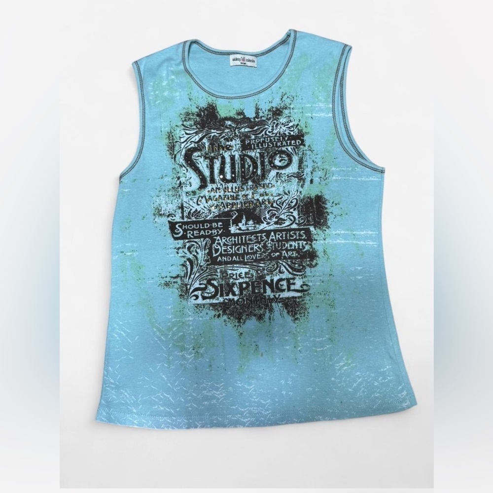 Y2K was Skinny Minnie Light Blue Graphic Tee with Black Print